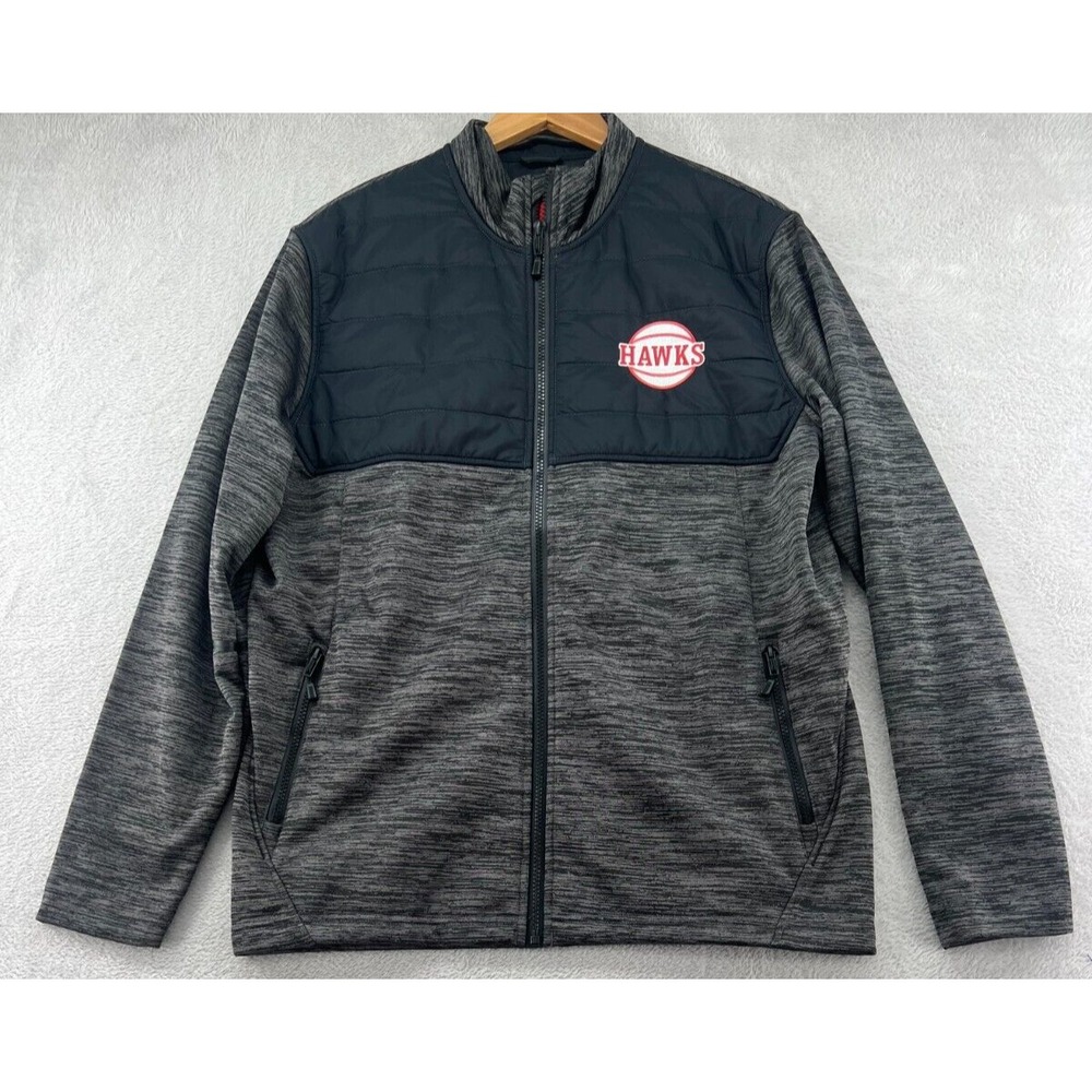 Levelwear Atlanta Hawks Jacket Mens Medium Grey Black Hybrid Full Zip NBA Member